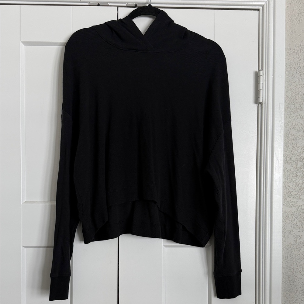 Athleta Black Hooded Top